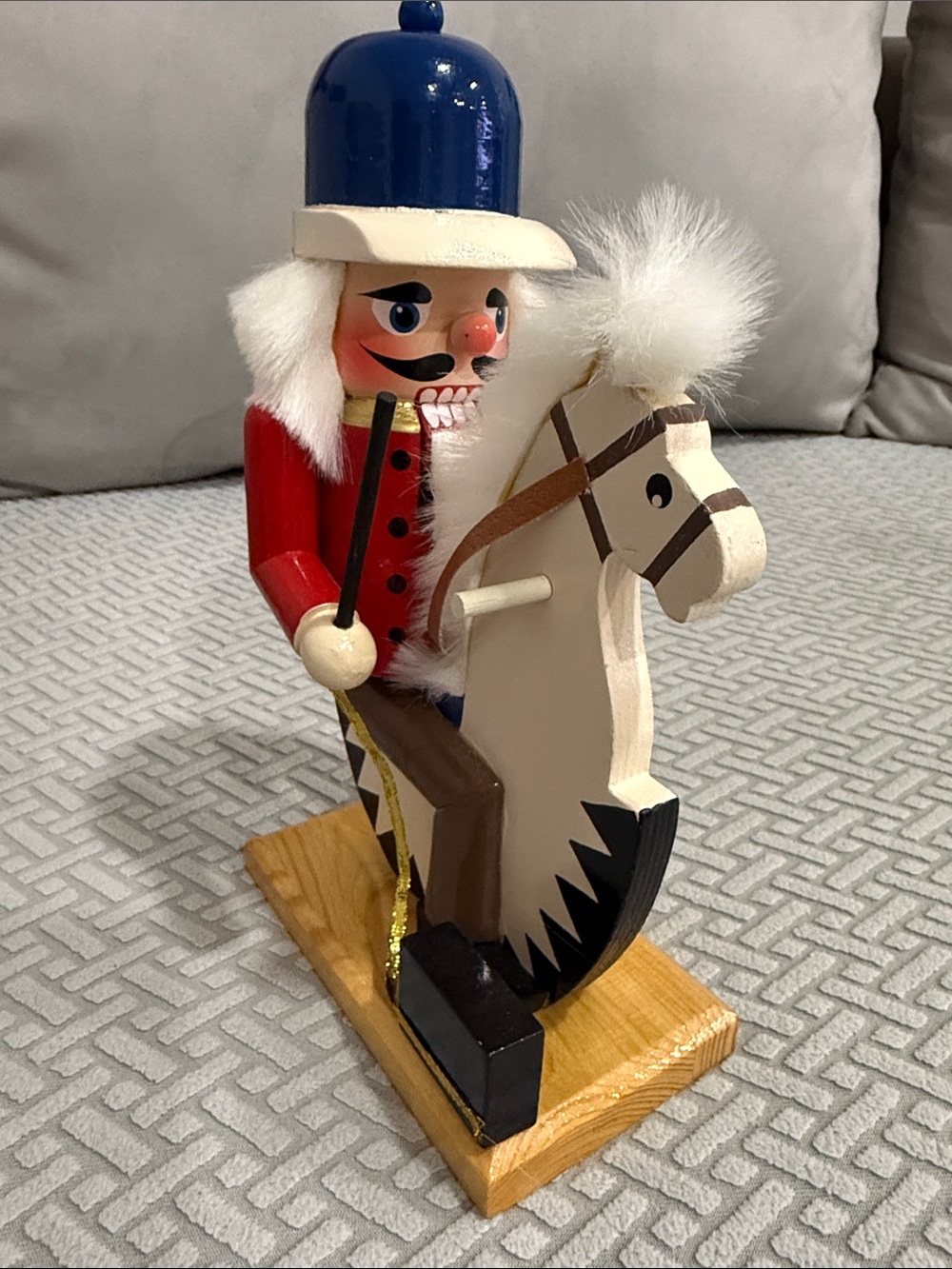 10” High Hand Painted/Carved Wood Limited Edition Sitting Wooden Nutcracker